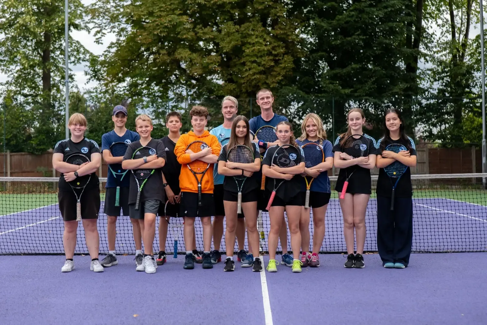 MH Tennis Young Leaders and coaches together on court